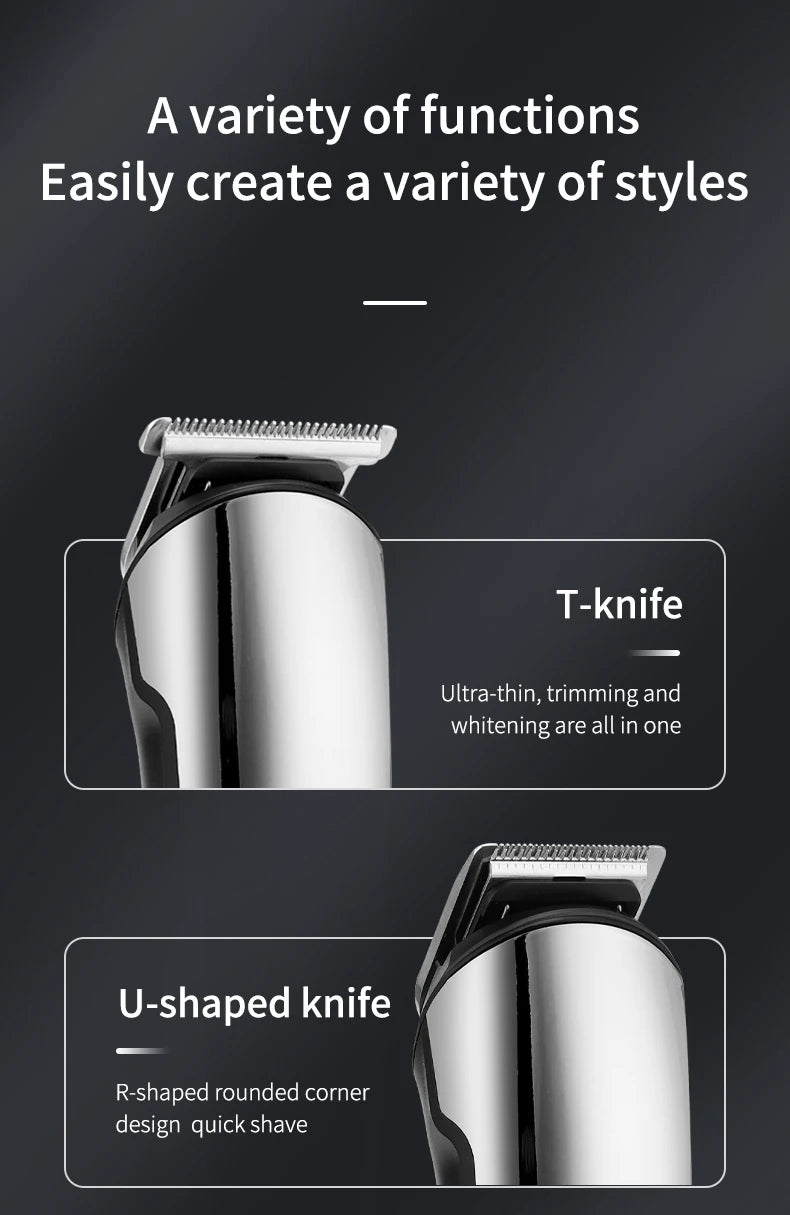 IRUIBEAUTY Men Hair Trimmer Set Face Body Beard Hair Clipper Waterproof Electric Hair Cutting Machine Grooming Kit Haircut