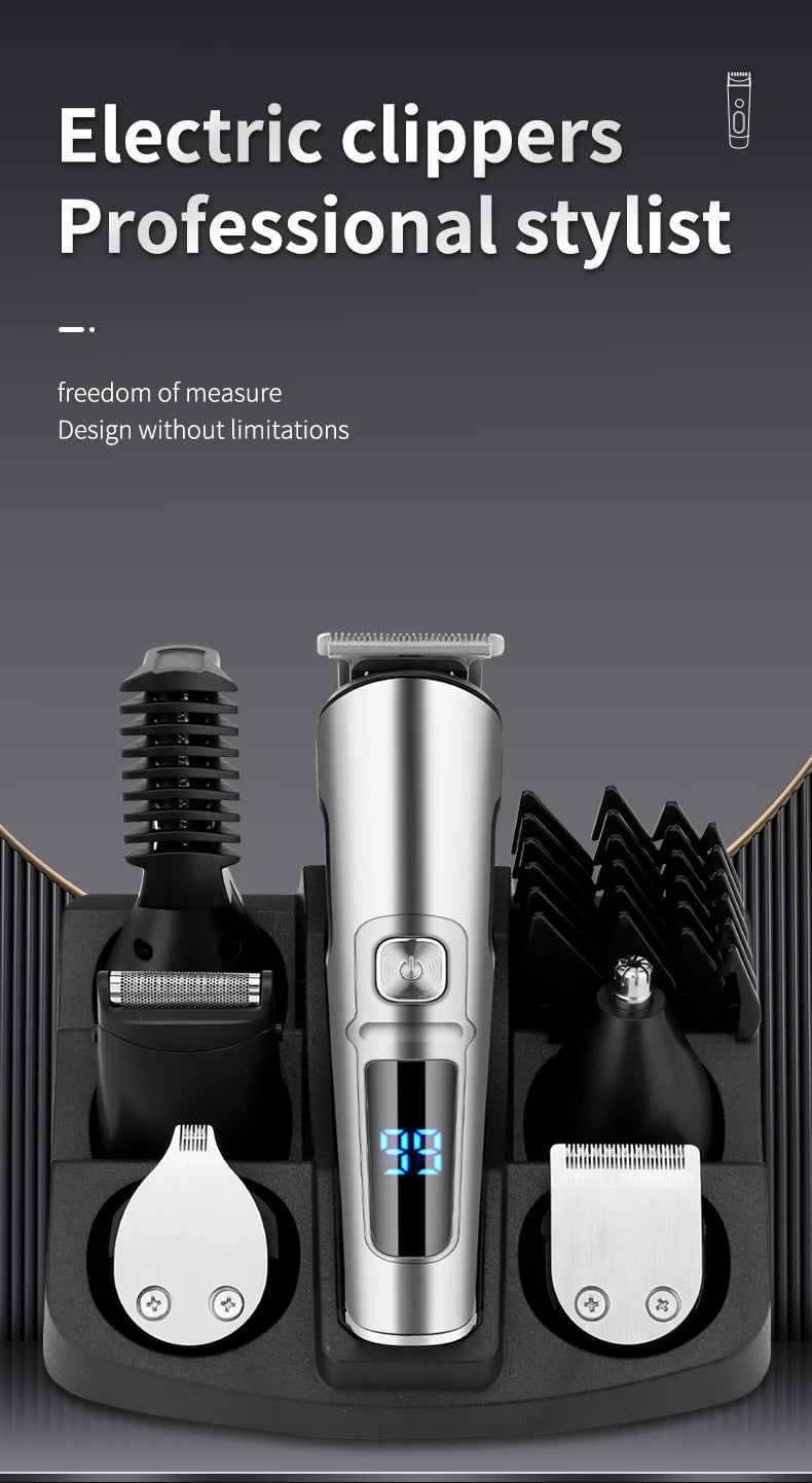 IRUIBEAUTY Men Hair Trimmer Set Face Body Beard Hair Clipper Waterproof Electric Hair Cutting Machine Grooming Kit Haircut